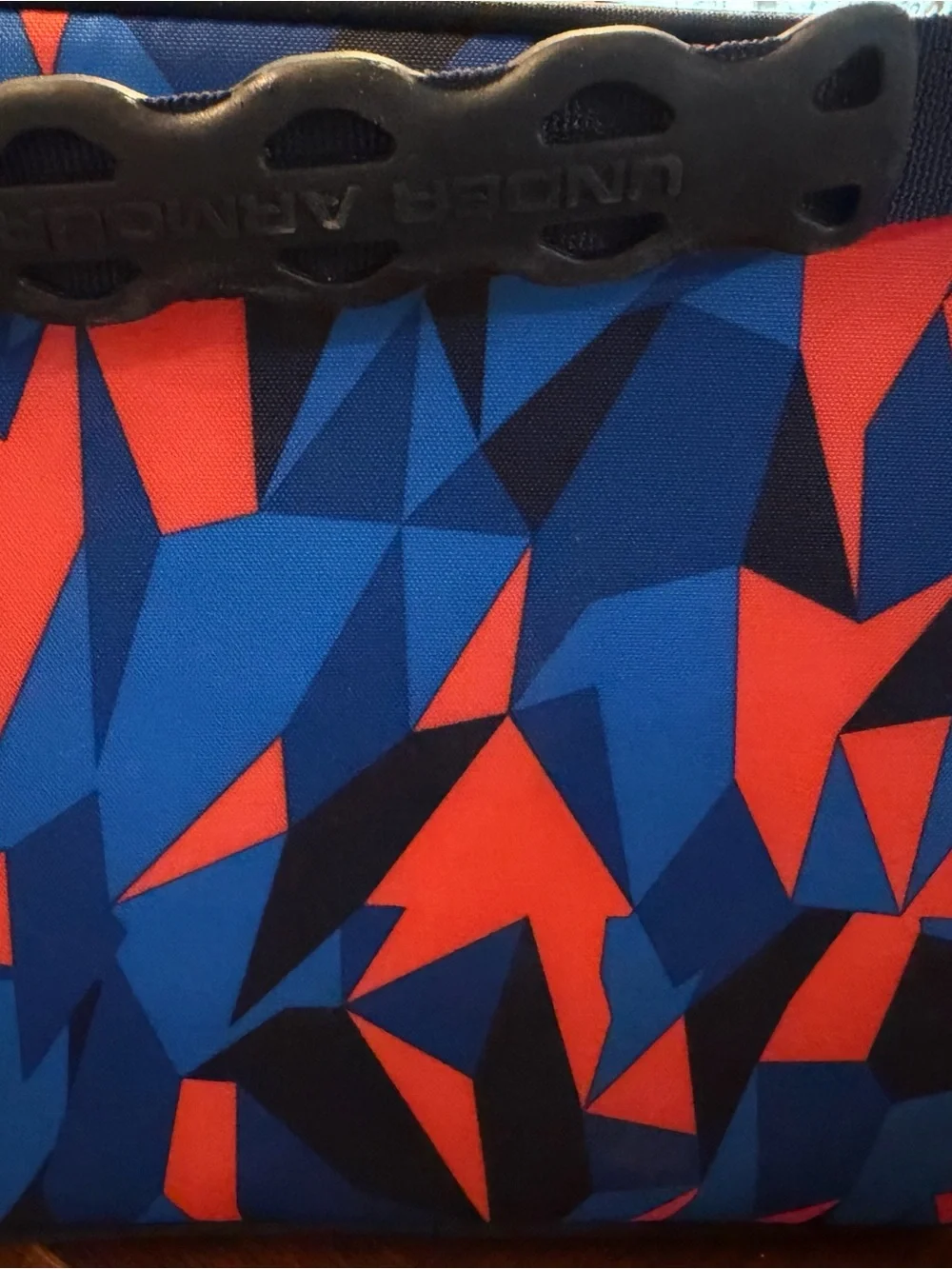 Under Armour Geometric Blue & Orange Duffel with Silver Logo